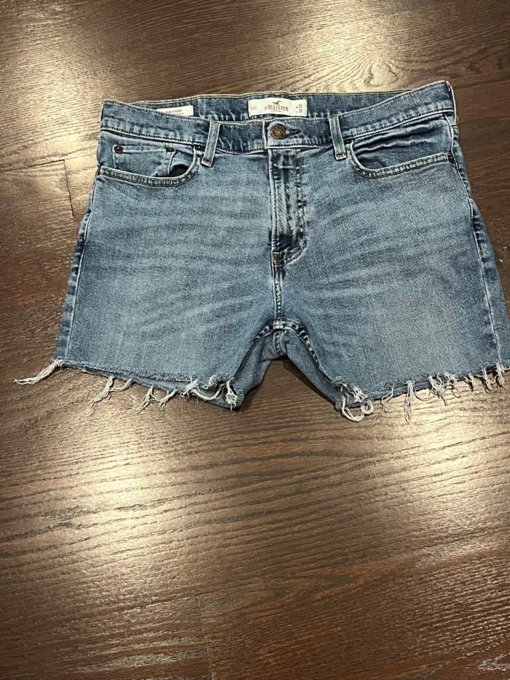 Hollister Cut-Off Epic Stretch Denim High Rise Shorts 33